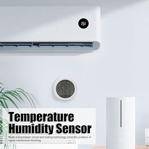 Temperature Humidity Sensor Wireless Zigbee Smart Home Monitoring Device with LED Display for Home Office Indoor Environment PC Material 6x6x2.5cm - Image 4