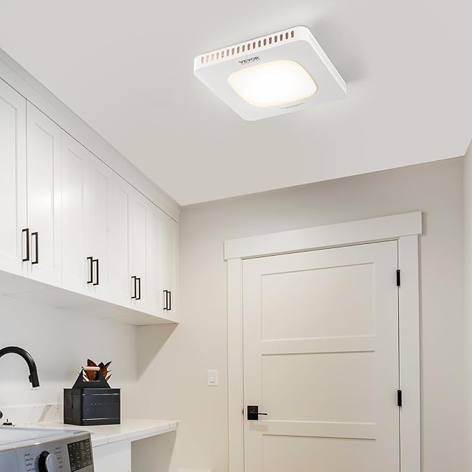 VEVOR Bathroom Exhaust Fan, 110 CFM High-Efficiency Ventilation, Remote Control, 1.5sones Low Noise Bathroom Ceiling Fan with LED Light 3000/4000/5000K, Energy-Saving, Timer - Image 8