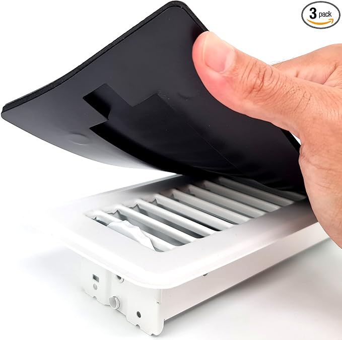 Powerful Magnetic Vent Covers (3-Pack) That Will Never Fall Off (Upgraded Design) - for Sealing Floor/Wall/Ceiling Registers of Width 3.25" to 4", Length 15.25" to 16" | Vent Not Included | White by HMmagnets