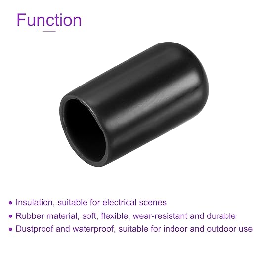 DMiotech 100 Pack 10mm ID Black Screw Thread Protectors Rubber End Caps Bolt Covers for Screw Bolt Furniture Pipe - Image 5
