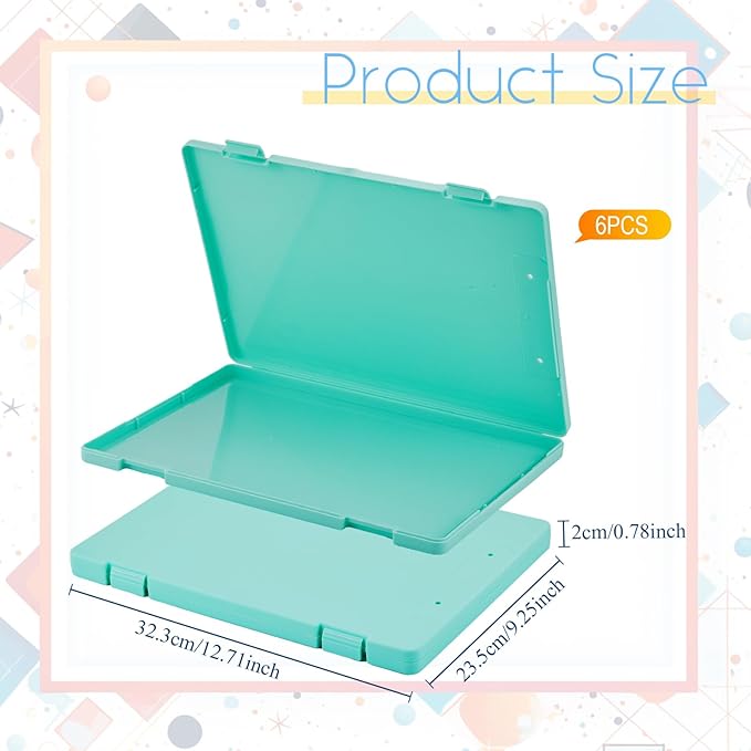 Zhanmai 6 Pcs A4 File Boxes Portable Project Case Plastic Scrapbook Paper Storage Box for 8.5 x 11 Letter Paper Colorful Document Storage Containers Magazines Holder for Home Office Supplies - Image 2