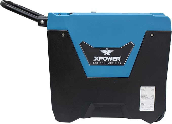 XPOWER XD-85L2 145-Pint LGR Commercial Dehumidifier with Automatic Purge Pump, Drainage Hose, Handle and Wheels for Water Damage Restoration, Clean-up Flood, Basement, Mold, Mildew (Blue) - Image 4