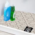 GORILLA GRIP LeakGuard Non-Adhesive Under Sink Mat for Kitchen Cabinet, 24x60, Waterproof Quick Dry Shelf Liner, Durable Absorbent Felt Mats for Bathroom Sinks, Cabinets, Dresser, Damask Taupe Cream by GorillaGrip