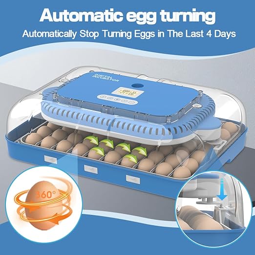 HOWOOlUA 70 Egg Incubator for Hatching Eggs withAuto Turn, Temp & Humidity Control, Built-in CandleLarge Capacity Egg Incubator for Chicken Duck Goose Eggs - Image 4