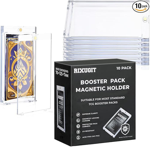 10-Pack One Touch Booster-Pack Magnetic-Holders - UV Protection Clear Booster Pack Cases, Fit for Standard Cards Storage and Display, Protect Your Collectible, Sports, and Gaming Cards by Unknown