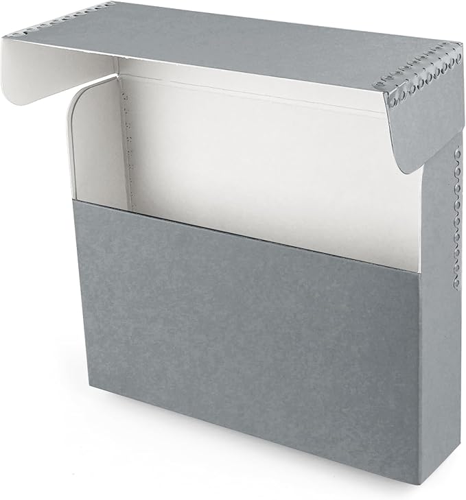 Lineco Archival Document Storage Box with Metal Edge, Acid-Free Gray Boxboard, Organize and Store Files, Prints, Photos, Legal-Sized Case 15.5" x 10.5" x 2.5" Wide - Image 2