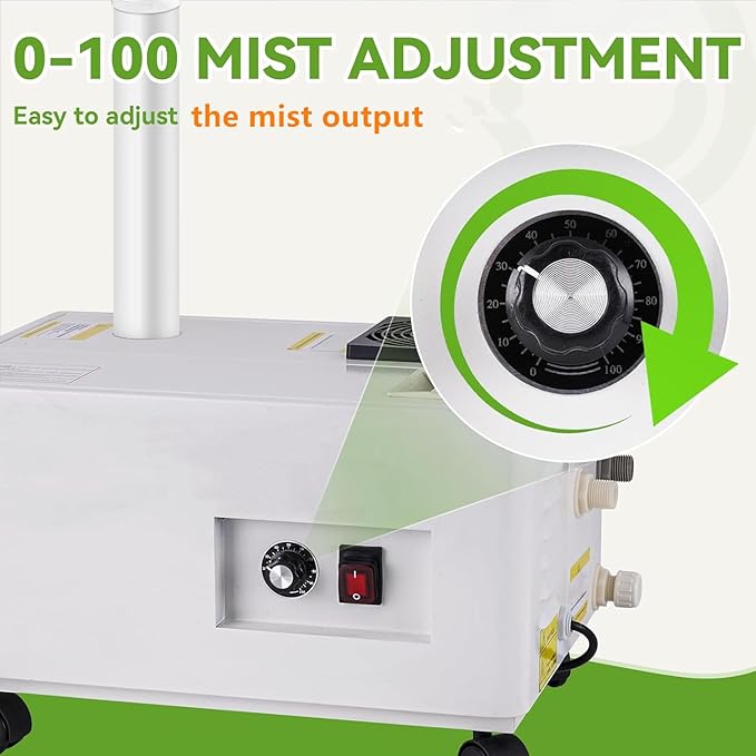 Cool Humidifier 3000ml/Hour Commercial Grade, Auto-Fill Water Tank & Stainless Steel Shell - Large Space Industrial Humidifier for Factories/Workshops (110V) - Image 4