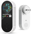 Carbon Monoxide Detectors & Natural Gas Detector, 4-in-1 Carbon Monoxide Detectors Plug in, Gas Leak Detector with Dual Alarms, Temperature & Humidity Sensor for Home, RV, Black, 1 Pack by VilfeLLC