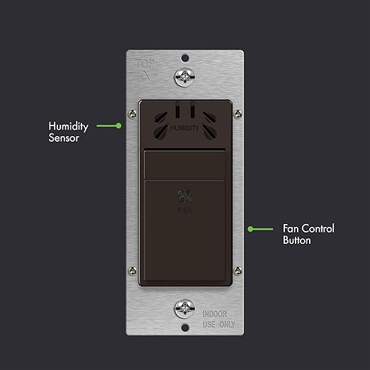 TOPGREENER Humidity Sensor Switch, New Model, Air Moisture Detection for Ventilation Fan, Bathroom Fan Automated Control,Neutral Wire Required, UL Listed, TDHS5-BR, Brown - Image 2