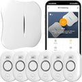 WiFi Water Leak Detector for Home with App Notification, 1 2.4Ghz Gateway + 6 WD61 Sensor, 120dB Water Flood/Drip Alarm for Basement/Kitchen/Bathroom/Toilet/Laundry Room,Sink/Pipe/Faucet Leakage Alert by METAK