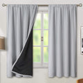 BGment Thermal Insulated 100% Blackout Curtains for Bedroom with Black Liner, Double Layer Full Room Darkening Noise Reducing Rod Pocket Curtain (42 x 63 Inch, Light Grey, 2 Panels) by BGment