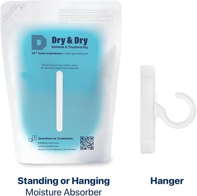 Dry & Dry 100 Packs Hybrid Moisture Absorbers & Musty Odor Eliminator Dehumidifier to Control Excess Moisture for Basements, Closets, Bathrooms, Laundry Rooms. Moisture Absorbers - Image 9