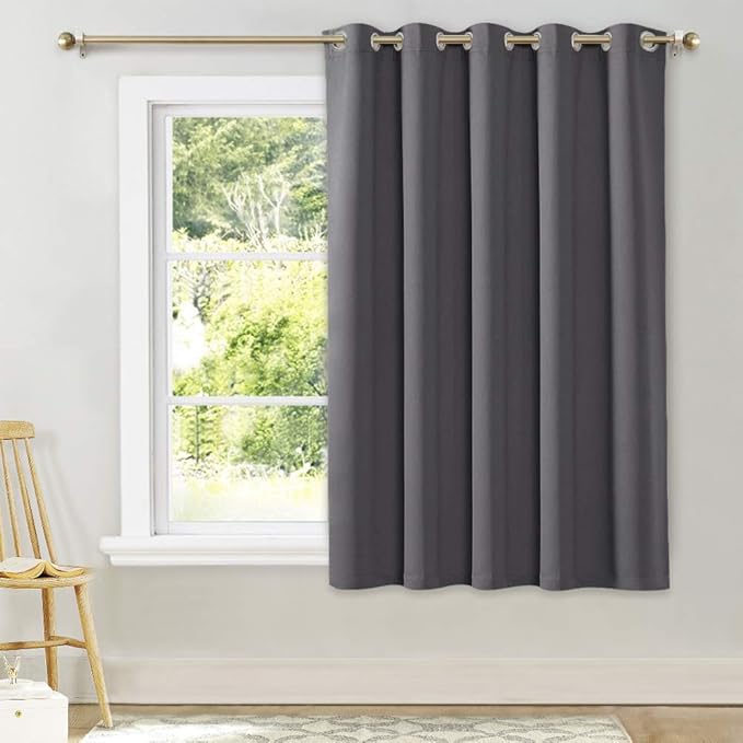 NICETOWN Bedroom Blackout Curtain Panel - Window Treatment Thermal Insulated Solid Grommet Blackout for Living Room (1 Panel, 70 by 63 Inch, Grey) by NICETOWN
