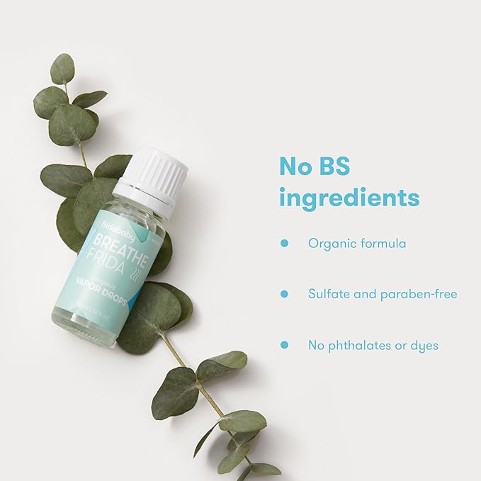 Frida Baby Breathefrida Vapor Bath Drops, Baby Congestion Relief with Eucalyptus Essential Oil for Humidifier, Aromatherapy Oil Help Baby Breathe Easy - Image 5
