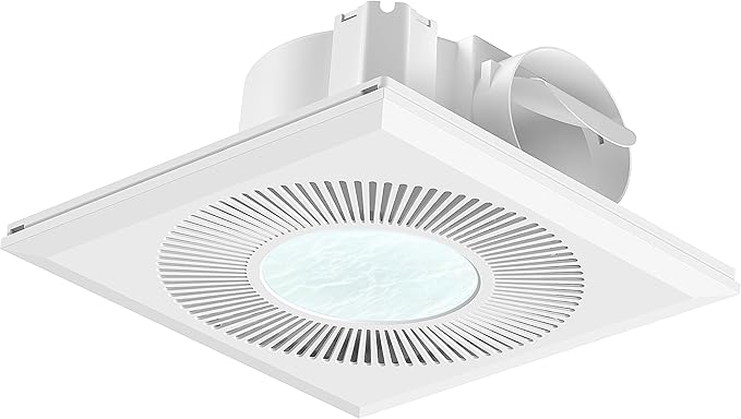Bathroom Exhaust Fan with Light 11.8IN 165 CFM 1.2 Sones Shower Bathroom Vent Fan with 3CCT 15w Led Light Combo Quiet Bath Ceiling Exhaust Fan with Adjustable Led Light 3000k/4000k/6500k For Home Bath by FWASTT