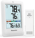 Newentor Indoor Outdoor Thermometer Wireless, Weather Stations Wireless Indoor Outdoor, Outdoor Thermometers for Patio House, Outside Inside Thermometers with Comfort Indicator, White with 1 Sensor by Newentor