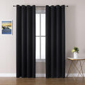 ChrisDowa Grommet Blackout Curtains for Bedroom and Living Room - 2 Panels Set Thermal Insulated Room Darkening Curtains (Black, 52W x 95L) by ChrisDowa