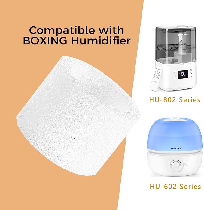 Boxing 12-Pack Top Fill Humidifier Replacement Filters, Capture Particles, Improve Humidification Efficiency, Prevent Leaking Caused by Impurities, Extend Lifespan of Humidifier HU-802, HU-602 - Image 6