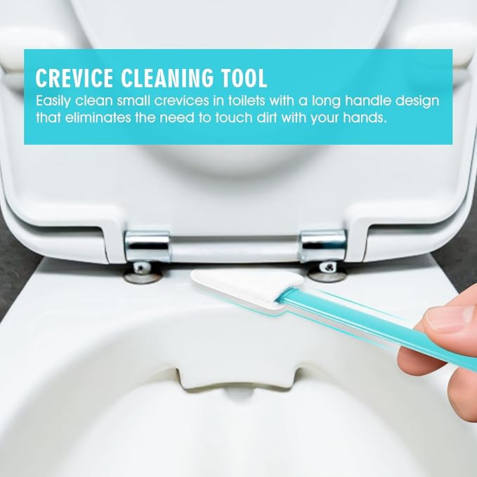 20PCS Crevice Cleaning Brush Tool Kit - Disposable Toilet Brush & Seat Cleaner for Windowsill, Keyboard, Car, Toilet Wand Kit - Image 6