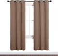 NICETOWN Blackout Window Curtains and Drapes for Kitchen, Window Treatment Thermal Insulated Solid Grommet Blackout Drapery Panels (Set of 2, 34 by 72 inches, Cappuccino) by NICETOWN