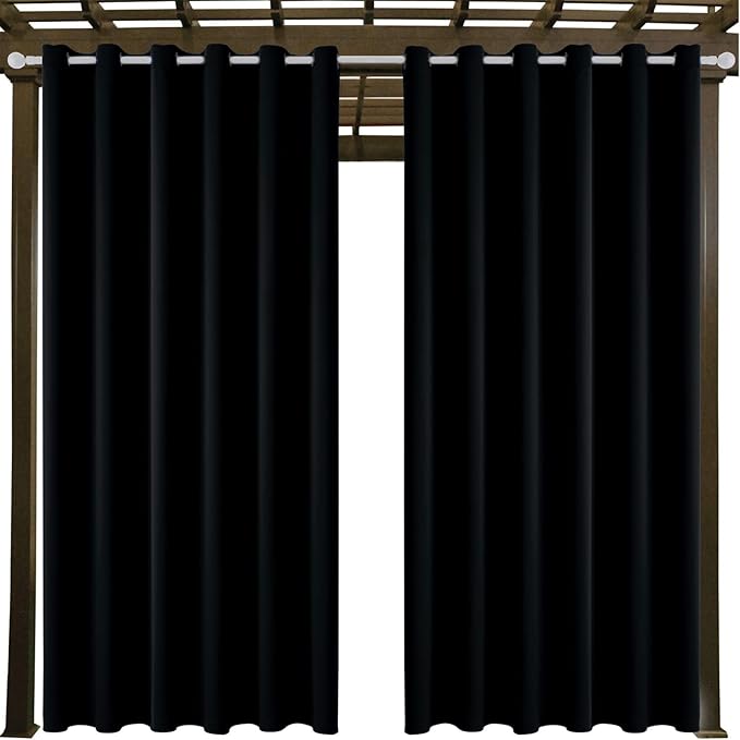 Outdoor Indoor Curtains W84 x L108 for Patio - Weather-resistant Window Panels Privacy Protect Grommet Top Thermal Insulated Home Curtain for Porch Pergola Lawn Garden Hot Tub Area (2 Panels) - Image 9