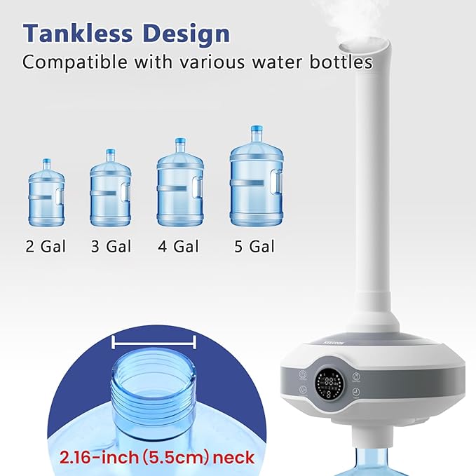 Humidifier Large Room 1000 sq.ft. Whole house & Commercial Humidifier 800ml/h Mist Output, Tankless Ultrasonic Cool Mist Industrial Humidifiers for Home, Office, Plants, Greenhouse, Warehouse - Image 3