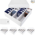 Trading Card Storage Box, 4 Row 3200 Count Collector Cards Box with Divider, White Corrugated Cardboard Compatible with Top Loader Organizer Sorting Tray Box for Sports Cards, MTG, TCG Cards (5-Pack) by XRACV