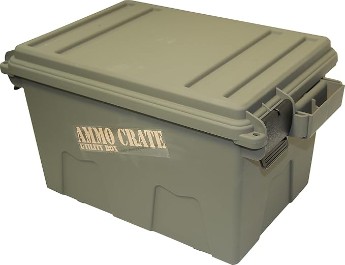 MTM ACR7-18 Ammo Crate Utility Box, Ammo, survival or hunting gear storage, O-Ring seal for water resistant dry storage, Double padlock tabbed for security, Carries 65lbs of gear, Army Green by MTMCase-Gard