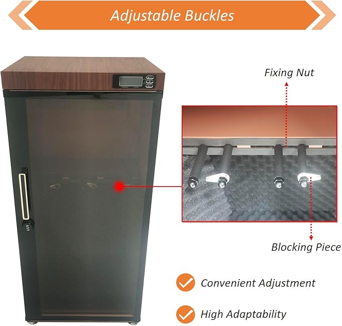 Musical Instrument Dehumidifying Dry Cabinet Box Bass Violin Display Case with Hygrometer Electronic Humidity Control Storage for Guitar Bass Violin 35-60% RH 110V - Image 7