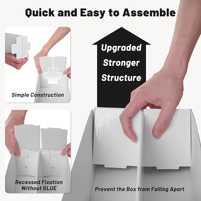 NUMINA 4 Pack 2-Row Cardboard Card Storage Box for Large Card Collections, Holds up to 1800 Loose Cards per Box, Heavy-Duty Trading Card Organizer with Dividers for MTG & Sports Cards - Image 5
