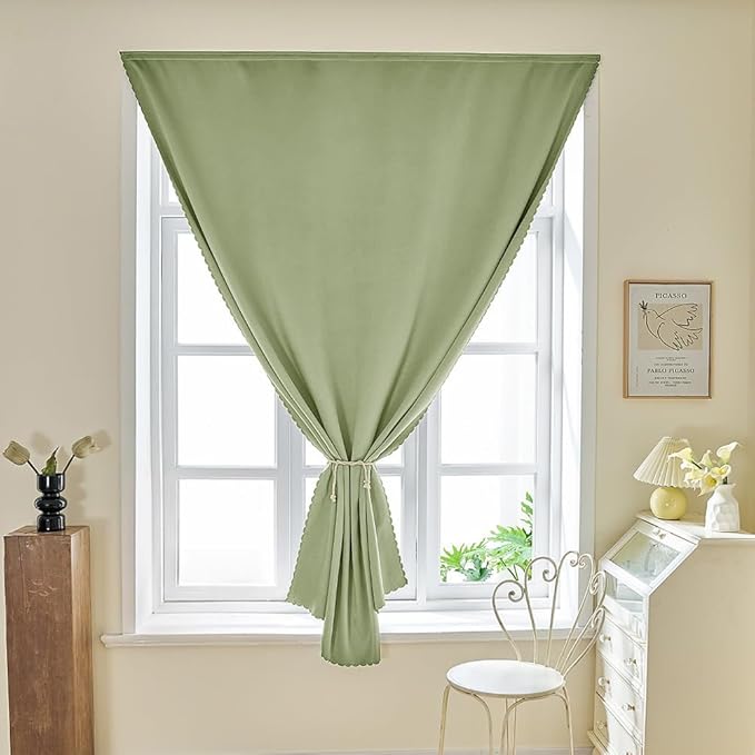 Adhesive Curtain 100% Blackout No-Drill Easy Install for Bedroom Blinds Light Blocking (Sage Green-47 W x 54" L-1P) - Image 7