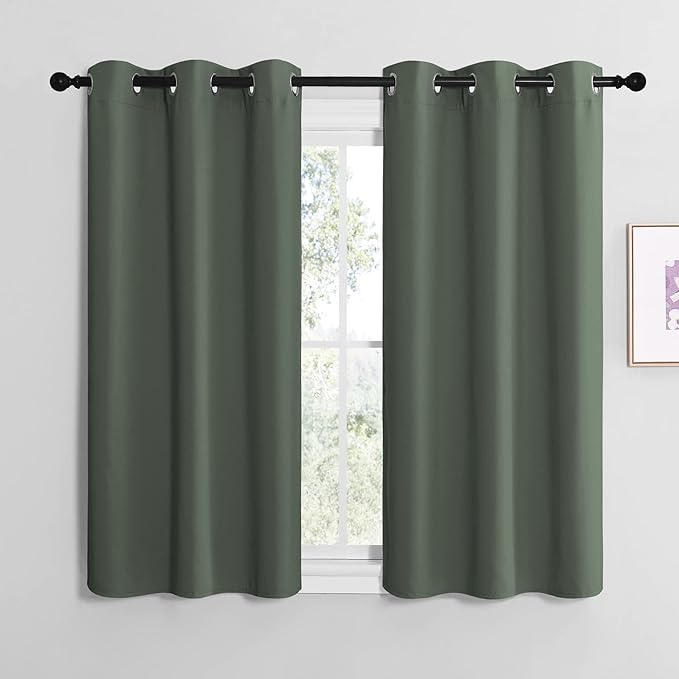 NICETOWN Blackout Curtain Panels, Home Decoration Thermal Insulated Solid Grommet Blackout Drape for Dining Room (Dark Mallard, 1 Pair, 42 by 50-Inch) by NICETOWN
