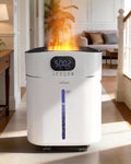Humidifier Large Room Warm and Cool Mist, 3.2Gal/12L Humidifiers for Home 800 sq ft, Air Humidifiers for Bedroom with Diffuser & Flame Light, Whole House Humidifiers for Nursery Baby Plants, White by PureComfortPerfectHumidity