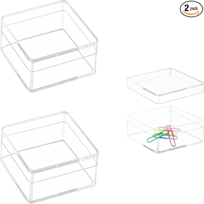 KissYou Acrylic Box Clear Display Box with Lid Jewelry Storage Container Party Decoration by KissYou