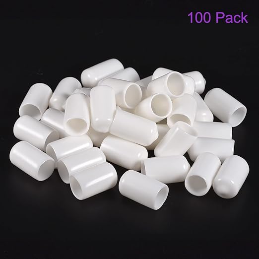 DMiotech 100 Pack 12mm ID White Screw Thread Protectors Rubber End Caps Bolt Covers for Screw Bolt Furniture Pipe - Image 6