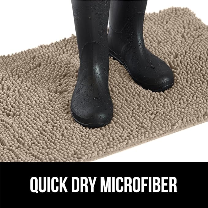 GORILLA GRIP SOAKSTOPPER Dog Door Mat, 70x24 Machine Washable Rug Absorbent Doormat Captures Moisture Mud Dirt, Quick Dry Soft Chenille Entryway Rugs Indoor Entrance Mats for Dog Paws, Beige - Image 9