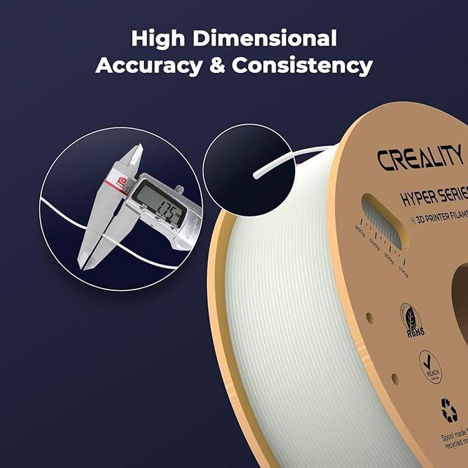 Creality Hyper PLA Filament 1.75mm, High-Speed 3D Printing Filament Up to 600mm/s, ±0.02mm Accuracy, 3D Printing Filament Fits for Most FDM 3D Printers - Image 4