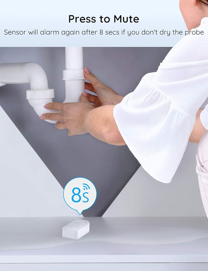 Govee Water Leak Detectors 2 Pack, 100dB Adjustable Audio Alarm Sensor, Sensitive Leak and Drip Alert, for Kitchen Bathroom Basement (Cannot Connect to Wi-Fi Directly) - Image 7