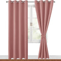 Hiasan Blackout Curtains for Bedroom, 52 x 84 Inches Long - Thermal Insulated & Energy Saving Window Curtains for Living Room, 2 Drape Panels Sewn with Tiebacks, Dusty Rose by Hiasan