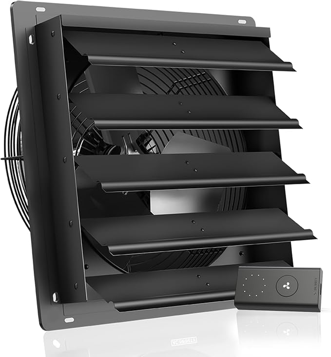 AC Infinity AIRLIFT S20, Shutter Exhaust Fan 20" with 10-Speed Controller, EC Motor - Wall Mount Ventilation and Cooling for Sheds, Attics, Workshops, and Greenhouses by ACInfinity