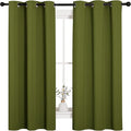 NICETOWN Christmas Window Decoration Thermal Insulated Solid Grommet Blackout Curtains/Drapes for Living Room (1 Pair, 42 by 63 inches, Olive Green) by NICETOWN