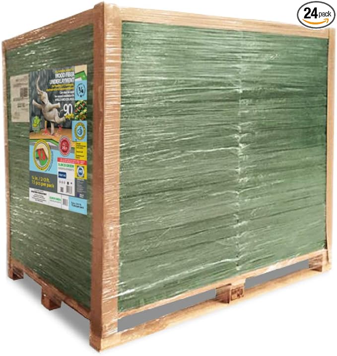 Wood Fiber Flooring Underlayment, 6mm (1/4 Inch) Thickness - 2160 Sq Ft, Natural Soundproofing Insulation, for Laminate, Vinyl, LVT, LVP, or Hardwood by STEICO