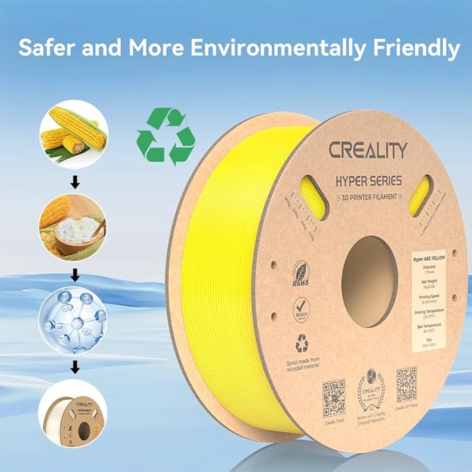 Creality Hyper ABS Filament 1.75mm, 3D Printer Filament ABS for High Temperature Resistance, 1kg(2.2lb)/Spool, Dimensional Accuracy ± 0.05 mm, Fits for Most 3D Printers - Image 2