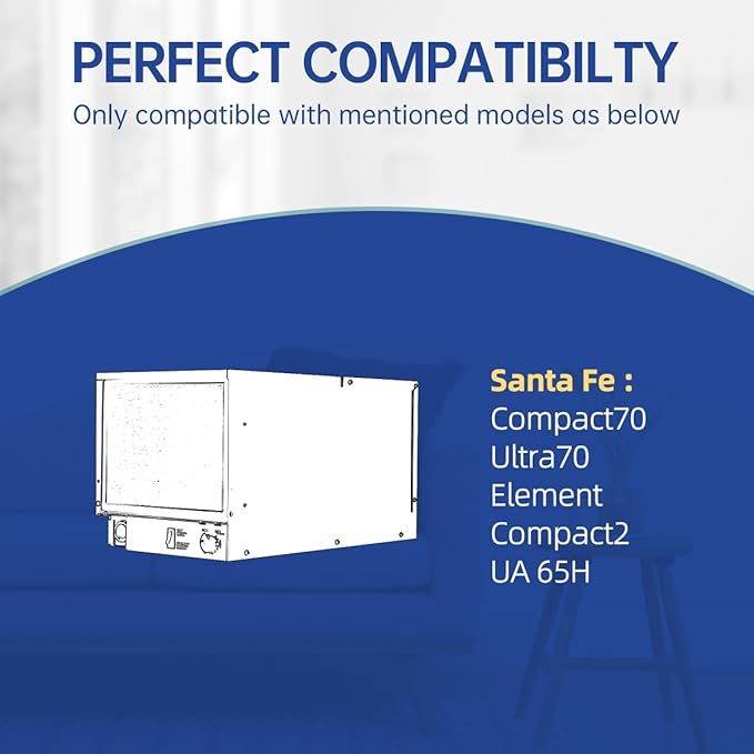 9 x 11 x 1 Dehumidifier Filter MERV 13 Compatible with Santa Fe Compact2, Compact70, Ultra70 Dehumidifier, UA 65H, # 4029748 Dehumidifiers Replacement Parts (4-Pack) - Image 2