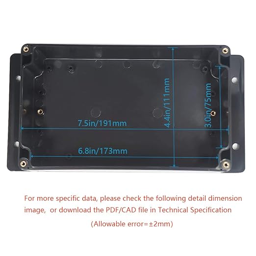 Zulkit Junction Box ABS Plastic Dustproof Waterproof IP65 Universal Electrical Boxes Project Enclosure with Fixed Ear Black 7.87 x 4.72 x 2.95 Inch (200 x 120 x 75 mm)(Pack of 2) - Image 5