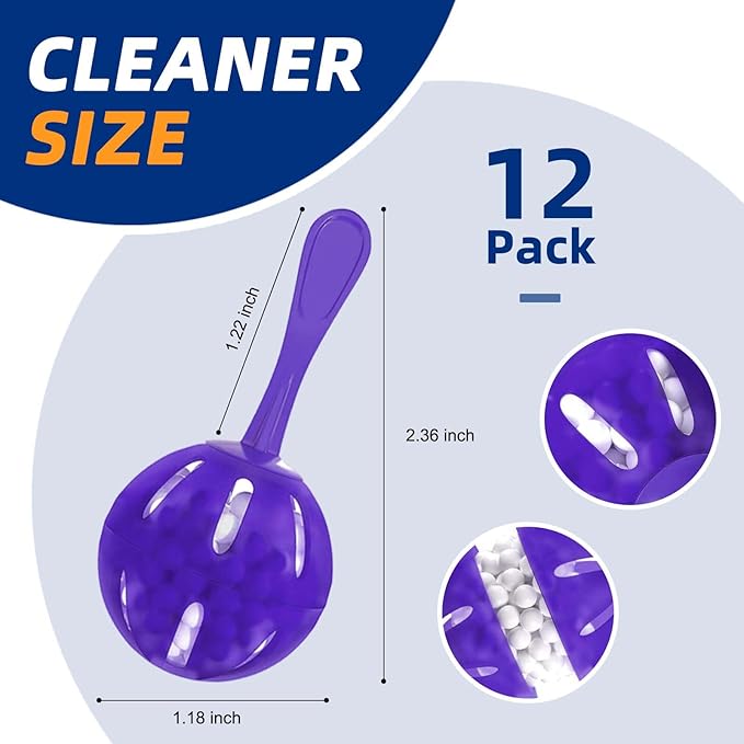 Humidifier Cleaner Ball, Tank Cleaning Cartridge, Purifies Water and Eliminates Mineral Build-up, 12 Pack, Purple - Image 2