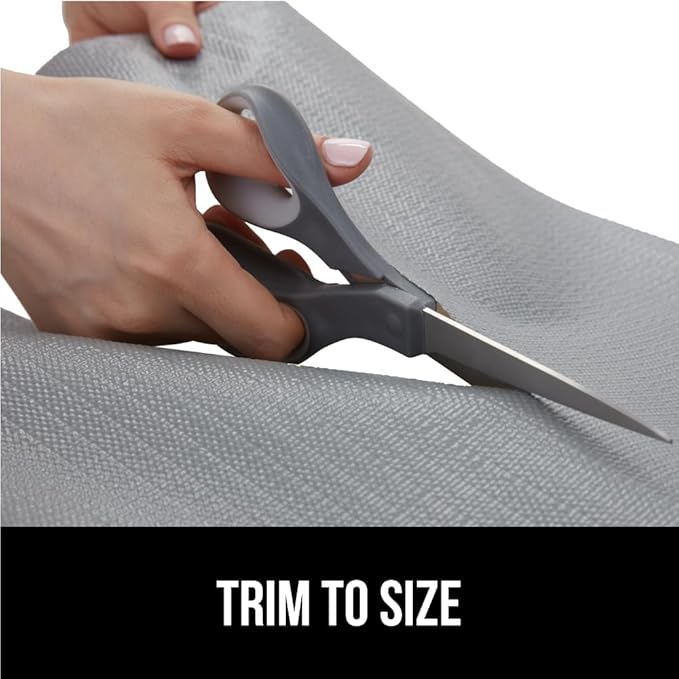 GORILLA GRIP DripGuard Shelf Liner, Non-Adhesive Drawer and Kitchen Cabinet Protector, Strong Grip Slip Resistant Underside, Smooth Surface Liners for Cabinets, Bathrooms, Closets, 17.5x240 Inch, Gray - Image 8