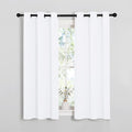 NICETOWN 50% Light Blocking Curtain Panels for Bedroom, Home Decoration Easy-Care Solid Grommet Draperies & Drapes, Window Covering for Kitchen (2 Panels, 34 by 54, White) by NICETOWN