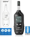 ERAY Digital Psychrometer Thermometer Hygrometer with Backlight, Temperature and Humidity Reader Meter Thermo-Hygrometer with Dew Point and Wet Bulb Temperature, 9V Battery Included(Black) by ERAY