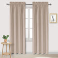 DWCN Blackout Curtains for Living Room Thermal Insulated, Energy Saving & Noise Reducing Bedroom Curtains, Camel, W 42x L 84 Inch, Set of 2 Rod Pocket Curtain Panels by DWCN